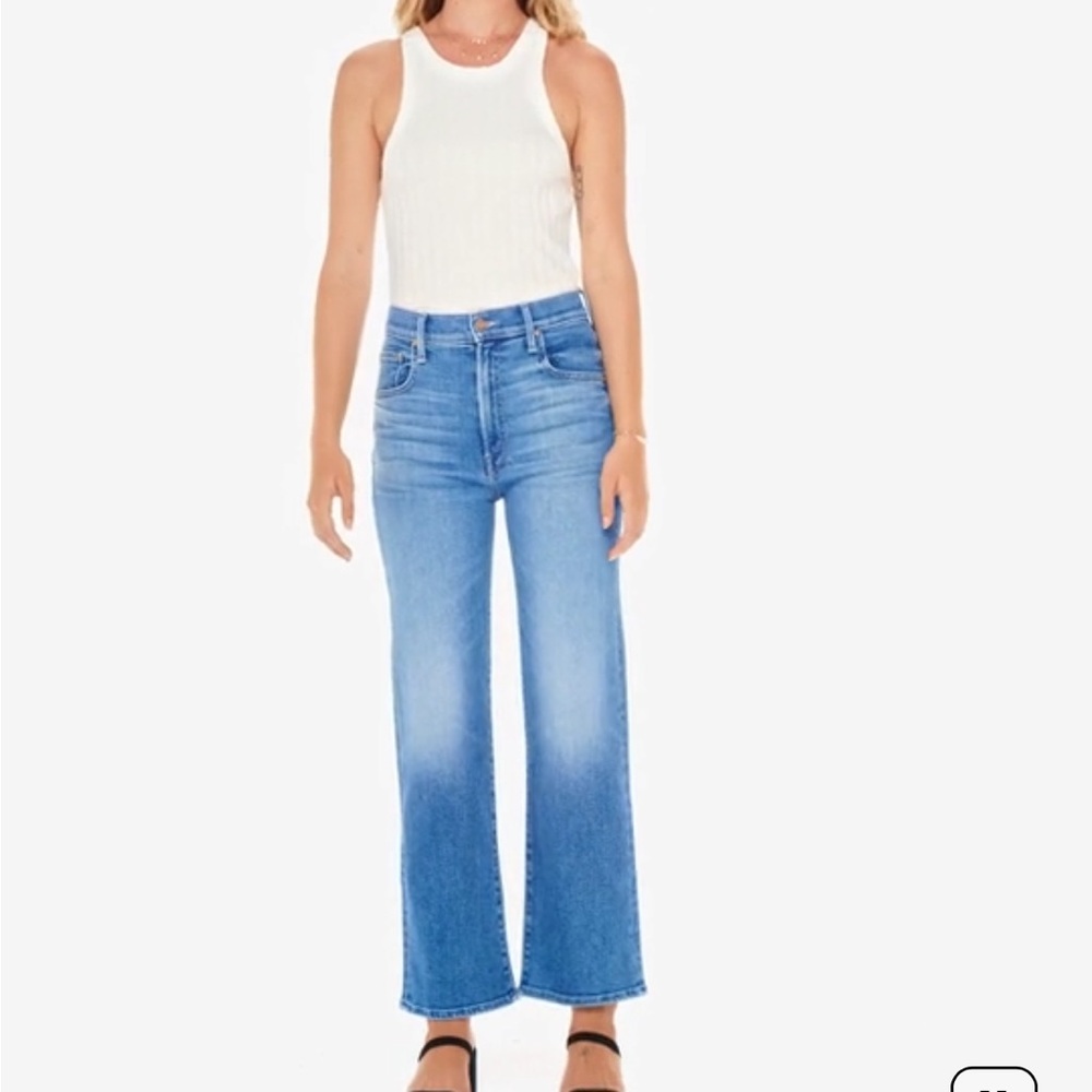 MOTHER denim the Lil Zip Ramblet petite women’s high rise straight Jean size 27